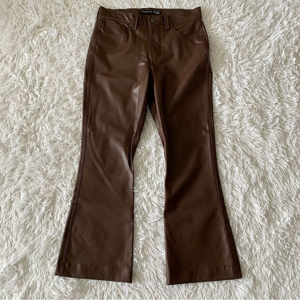 Veronica Beard Brown Leather Pants